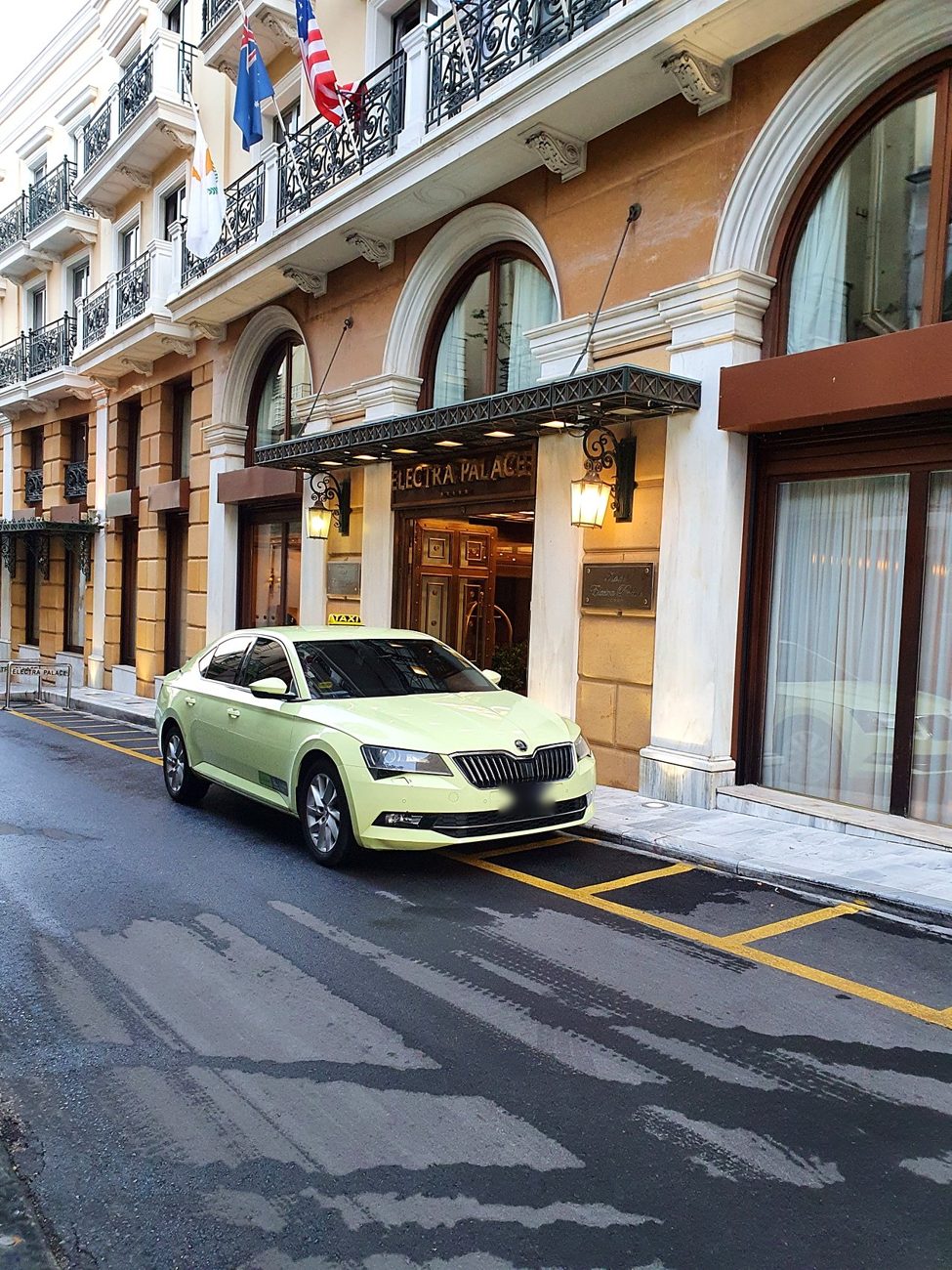 Taxi at Electra Palace hotel